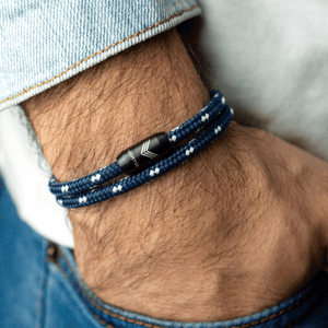 Paracord Bracelet Magnetic Blue White