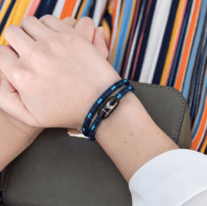 Paracord Bracelet Magnetic Dark Blue