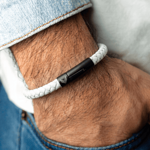 Vertig Leather Bracelet White