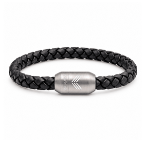 Vertig Magnetic Leather Bracelet Black