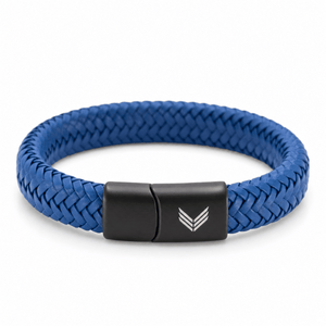 Vertig Magnetic Leather Bracelet Blue