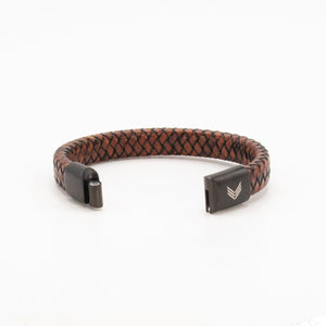 Vertig Magnetic Leather Bracelet Brown Black
