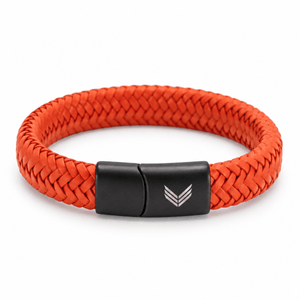 Vertig Magnetic Leather Bracelet Orange
