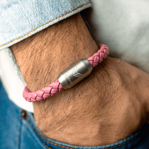 Vertig Magnetic Leather Bracelet Pink