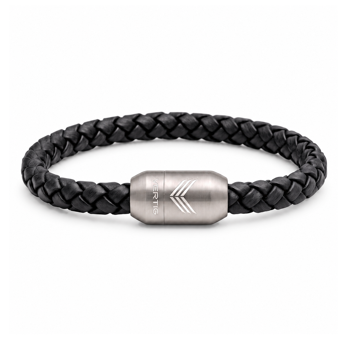 Vertig Magnetic Leather Bracelet Black