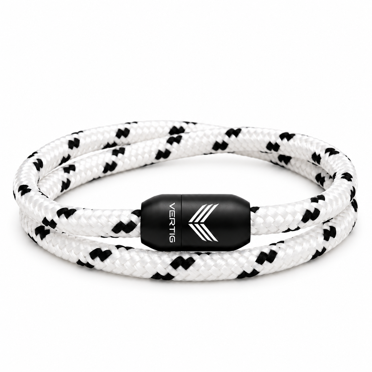 Paracord Bracelet Magnetic White Black