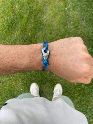 Paracord Bracelet Sliding Blue Black