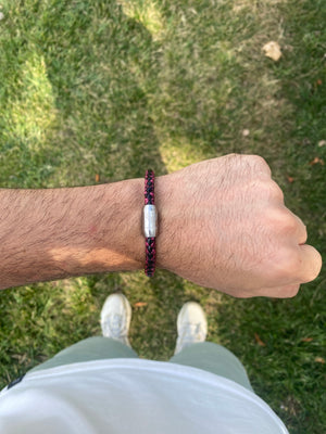 Vertig Magnetic Leather Bracelet Vintage Red