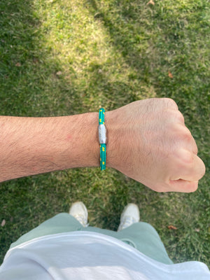 Paracord Bracelet Magnetic Green Yellow