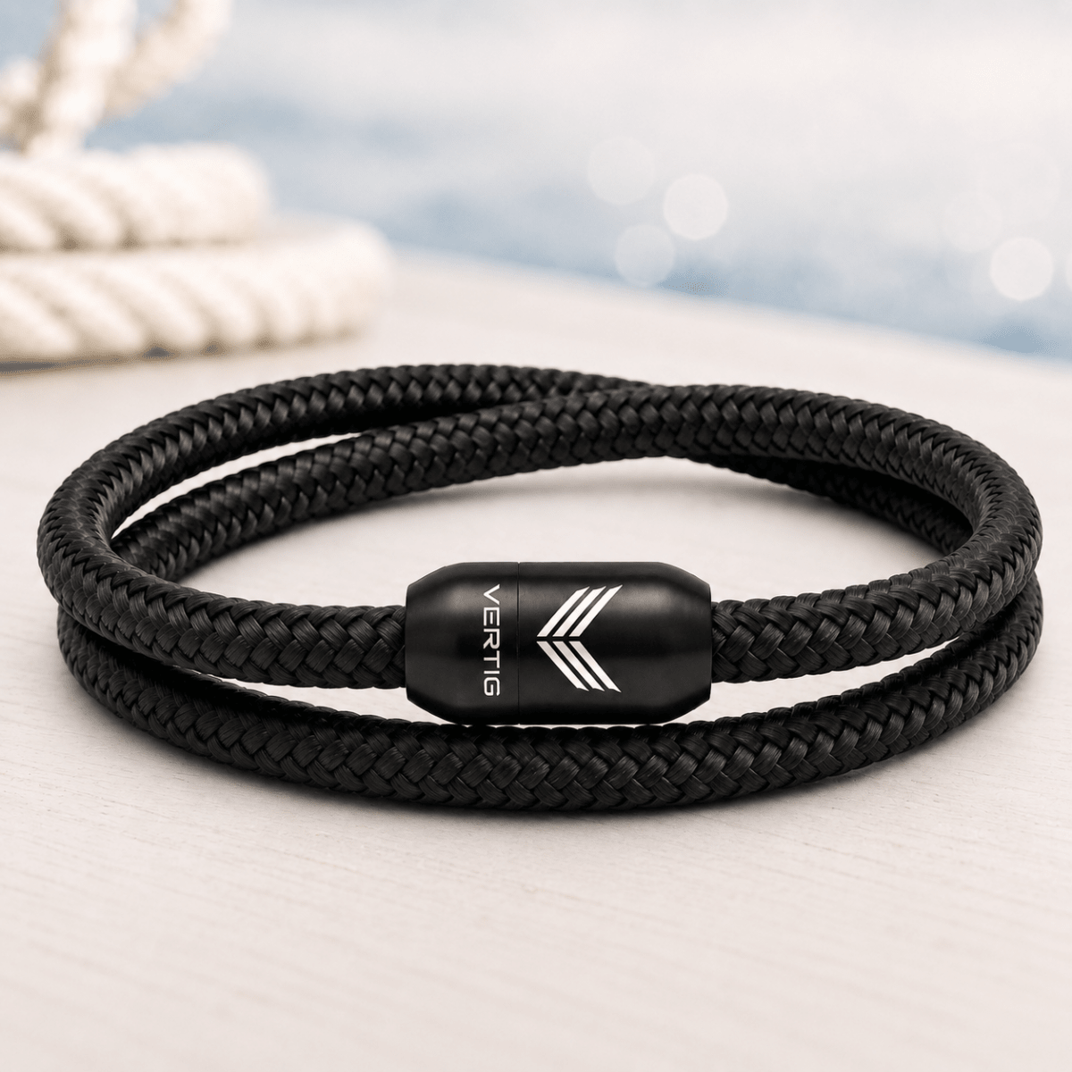 Paracord Bracelet Magnetic Black