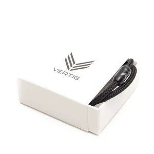 Vertig Magnetic Nautical Paracord Bracelet Black in a branded gift box. Ideal for gifting.