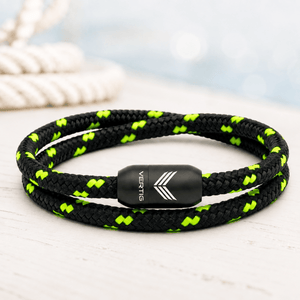Paracord Bracelet Magnetic Black Neon