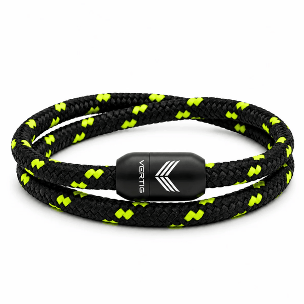 Paracord Bracelet Magnetic Black Neon