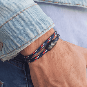 Paracord Bracelet Magnetic Blue Red