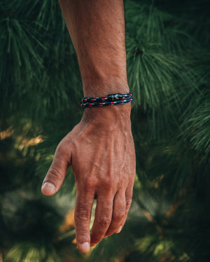 Paracord Bracelet Magnetic Blue Red