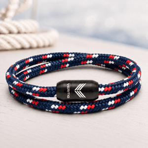 Paracord Bracelet Magnetic Blue Red