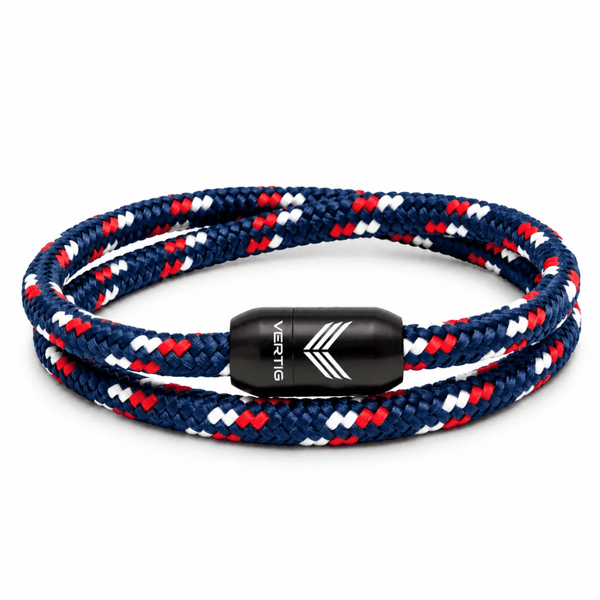 Paracord Bracelet Magnetic Blue Red
