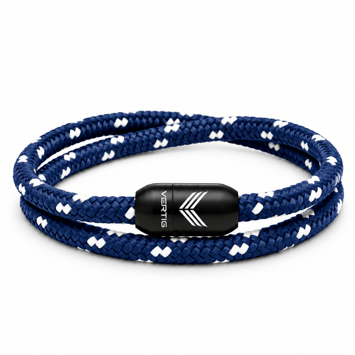 Paracord Bracelet Magnetic Blue White