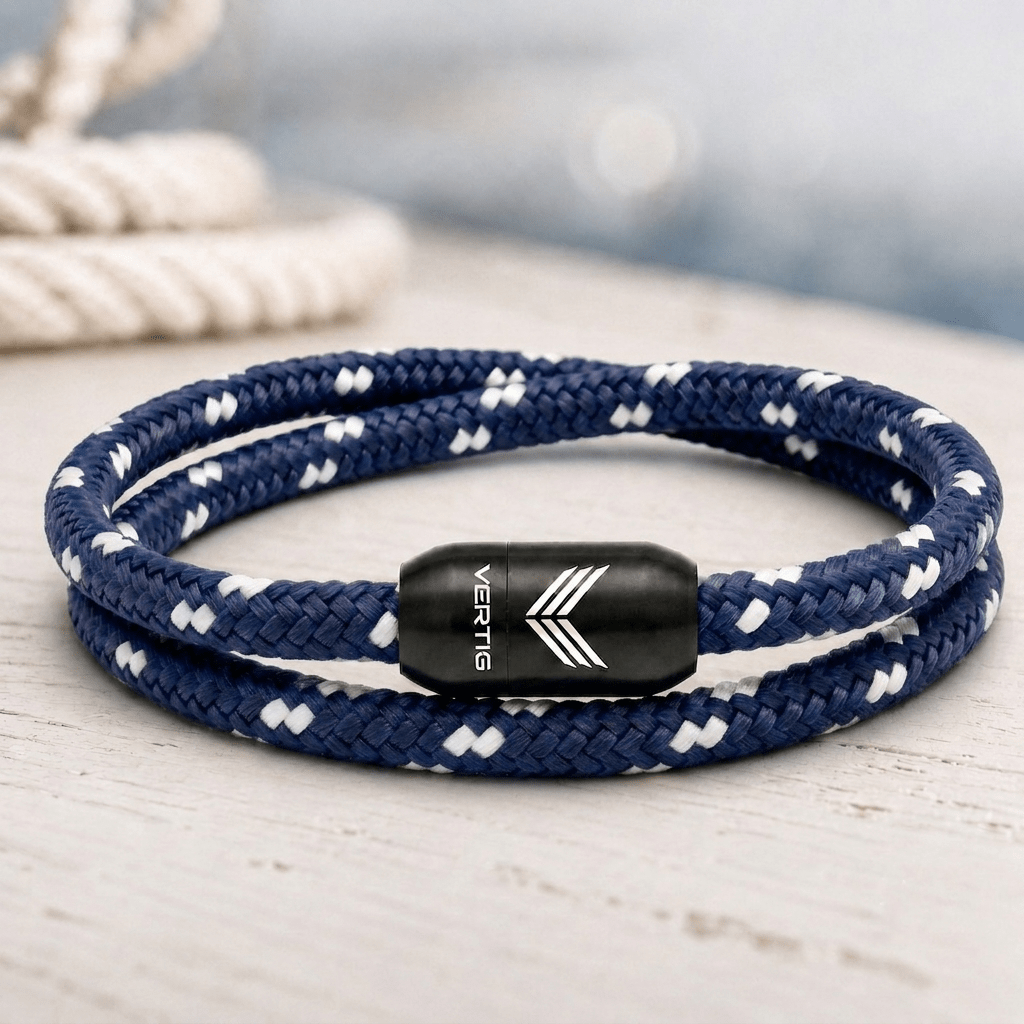 Paracord Bracelet Magnetic Blue White