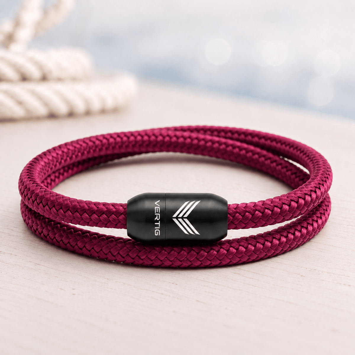 Paracord Bracelet Magnetic Burgundy