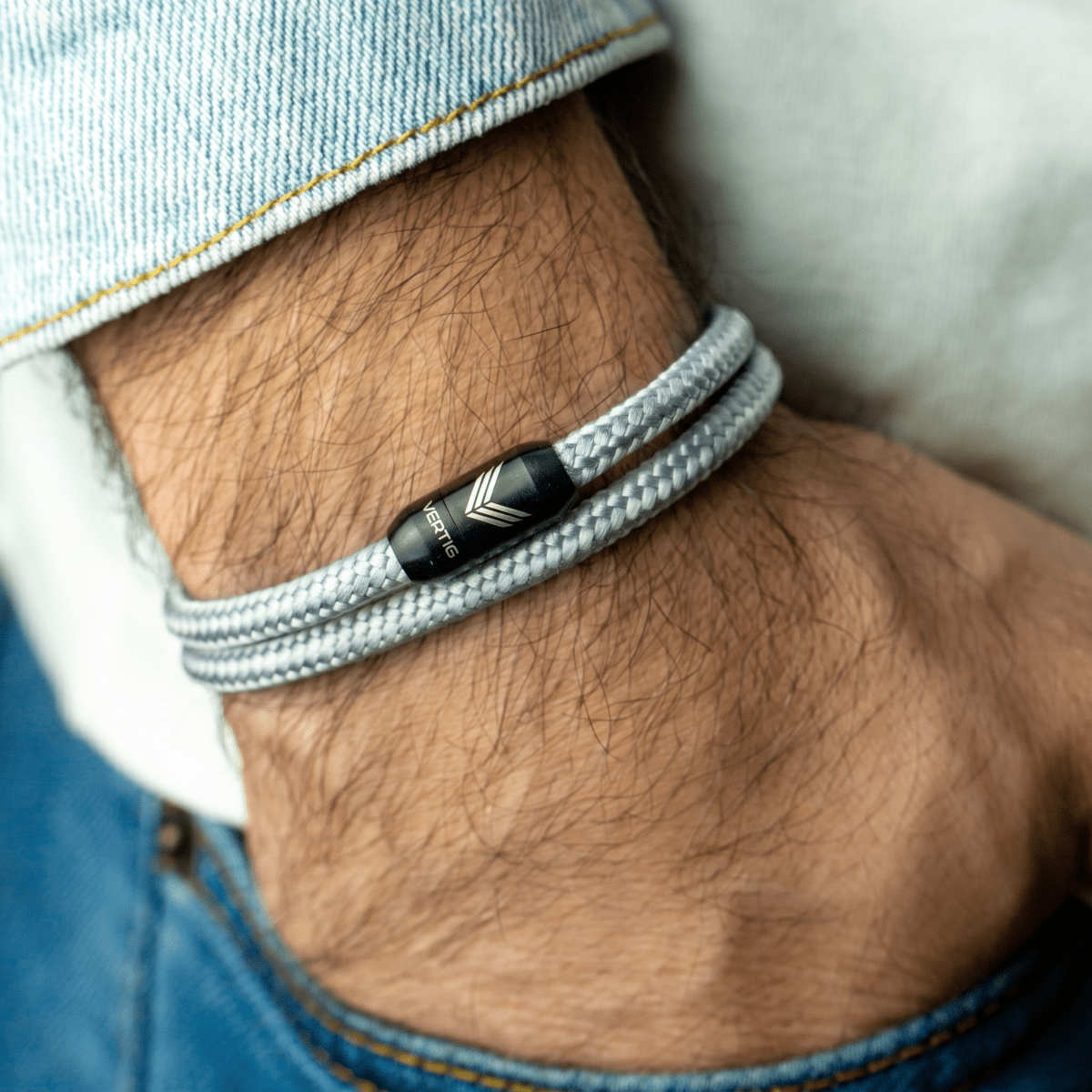 Paracord Bracelet Magnetic Grey