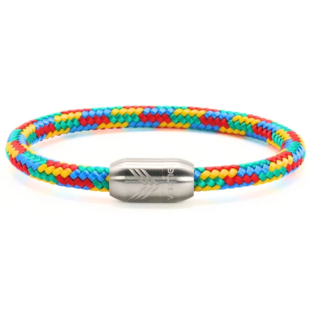 Vertig Magnetic Nautical Paracord Bracelet Multicolor (Slim). Full view displaying its sleek, vibrant multi-strand design.