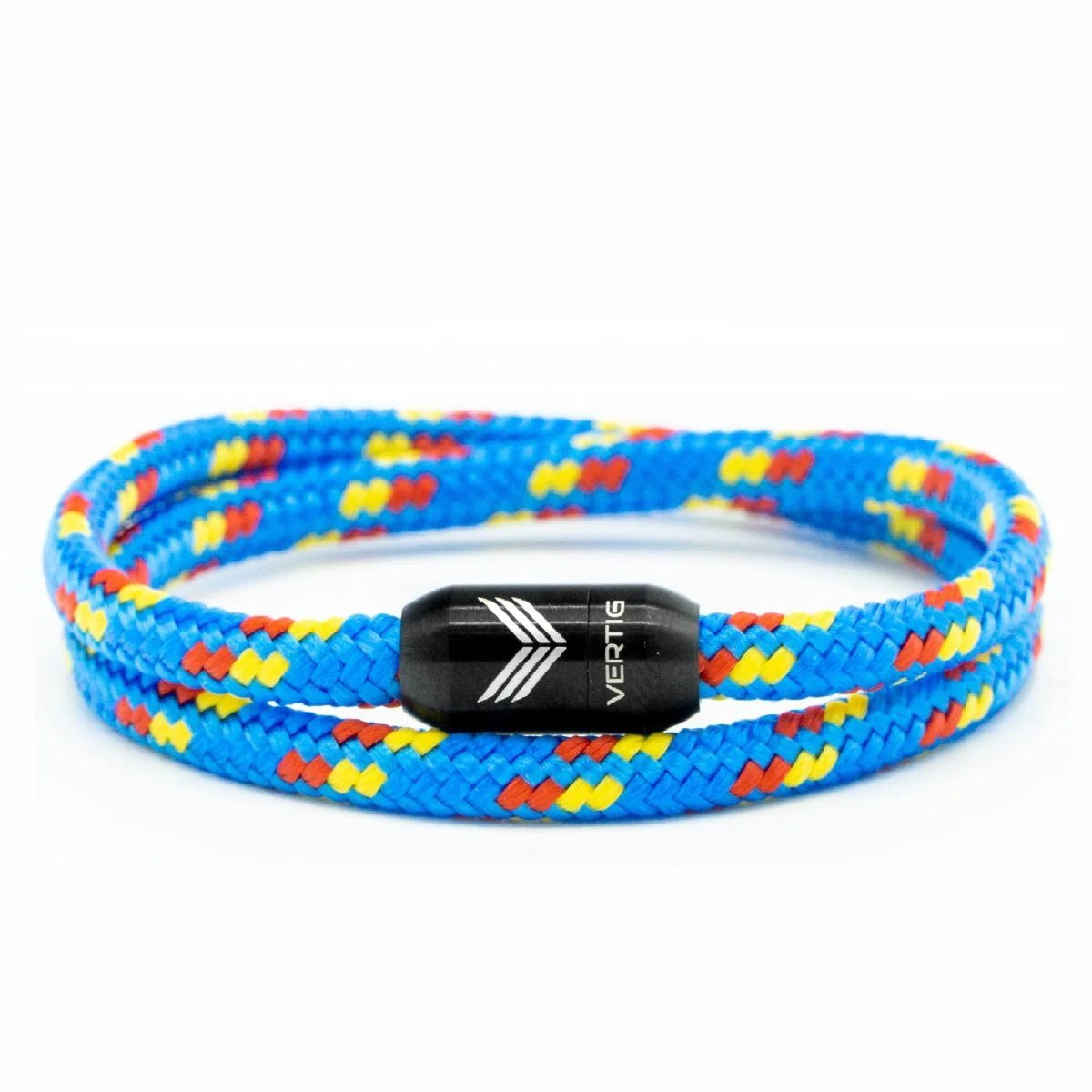 Vertig Magnetic Nautical Paracord Bracelet Multicolor. Full view. Durable nautical rope for active lifestyles.