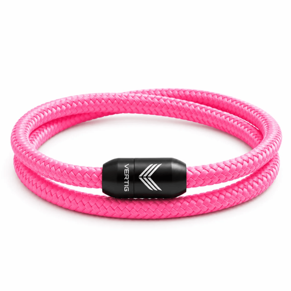 Handmade nautical paracord bracelet in pink with magnetic clasp by Vertig