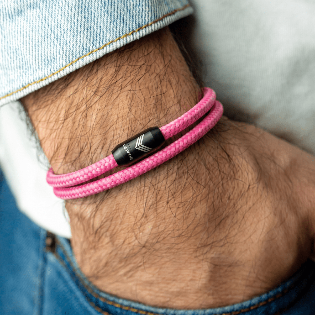 Paracord Bracelet Magnetic Pink