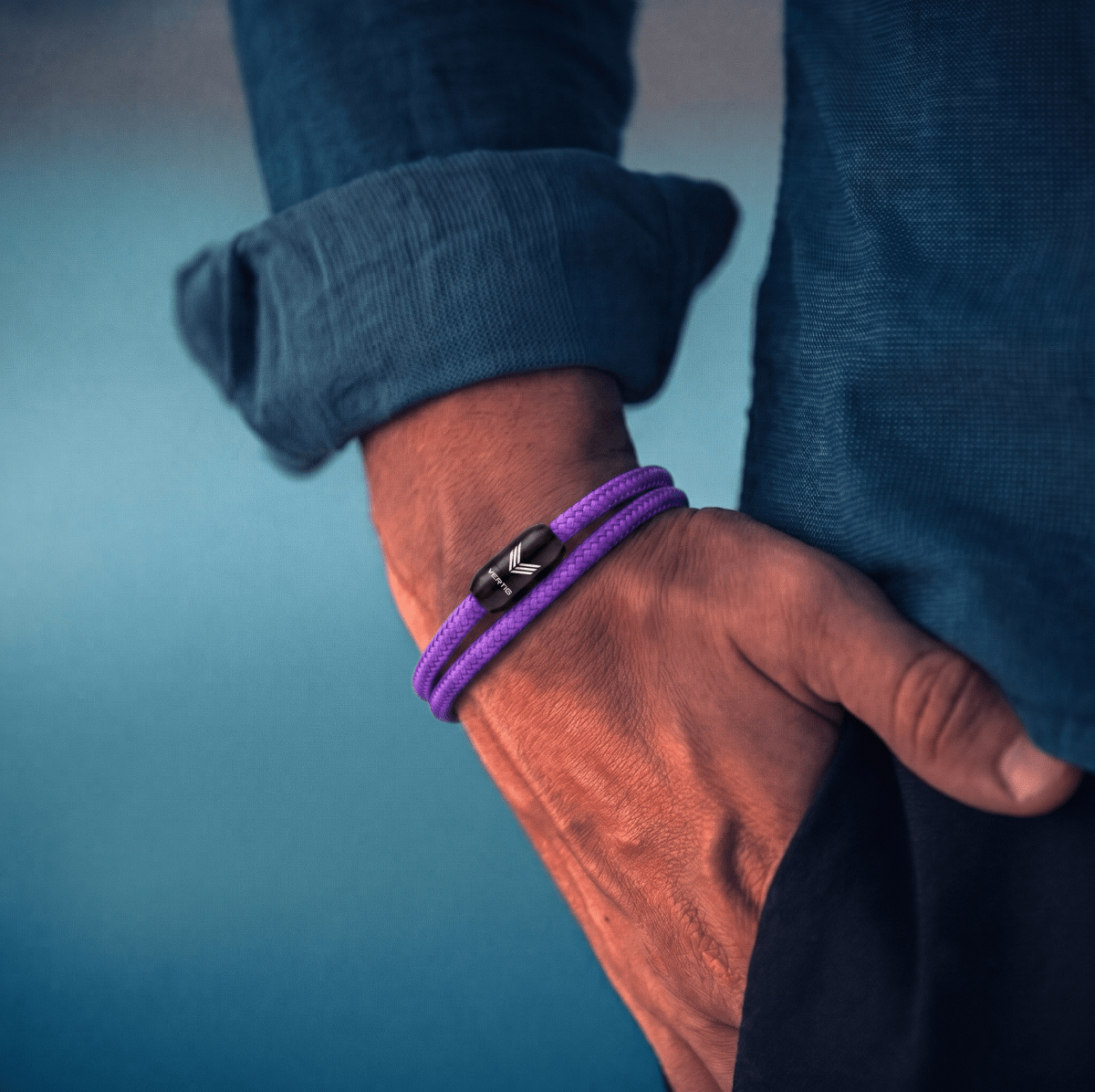 Paracord Bracelet Magnetic Purple