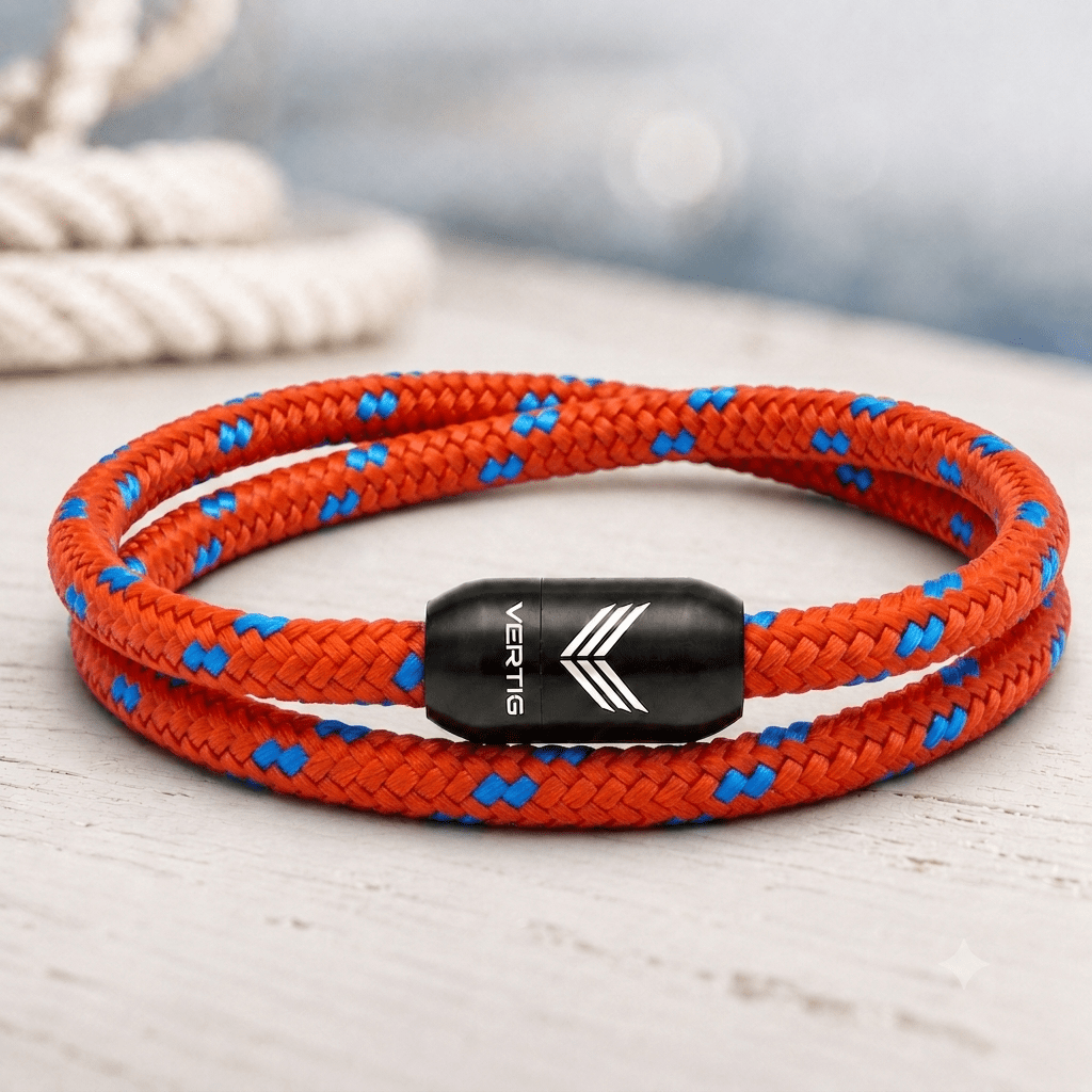 Paracord Bracelet Magnetic Red Blue