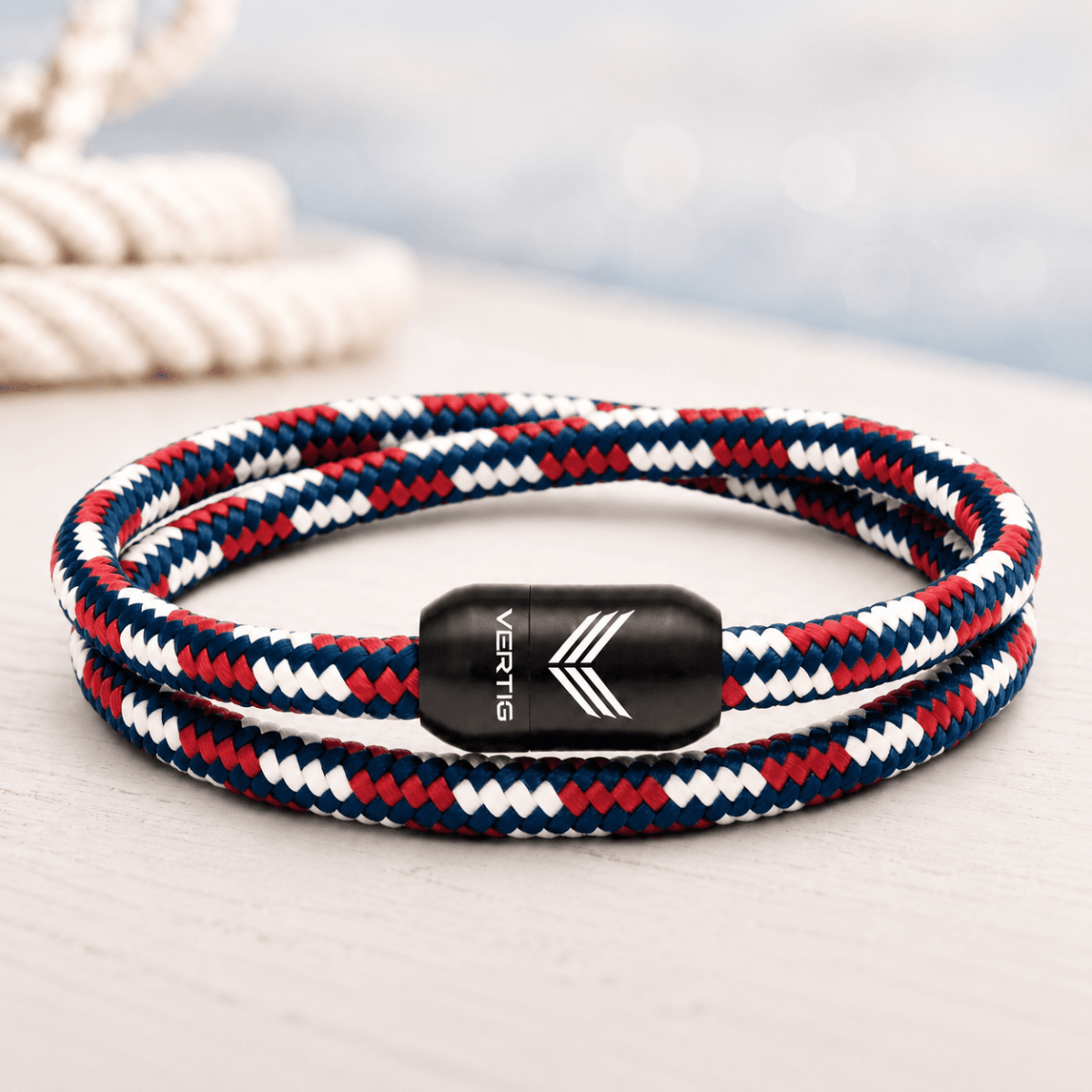 Paracord Bracelet Magnetic Red White