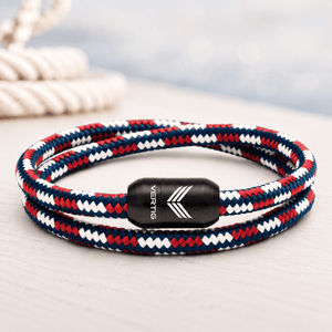 Paracord Bracelet Magnetic Red White