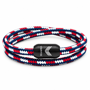 Paracord Bracelet Magnetic Red White