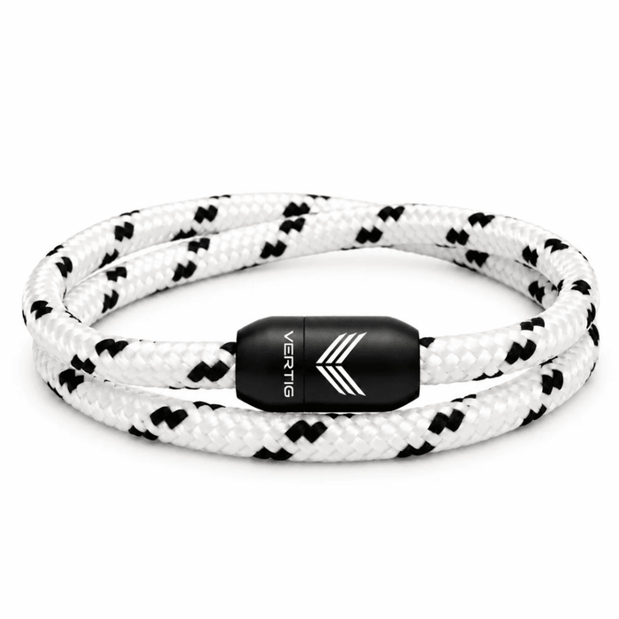 Paracord Bracelet Magnetic White Black
