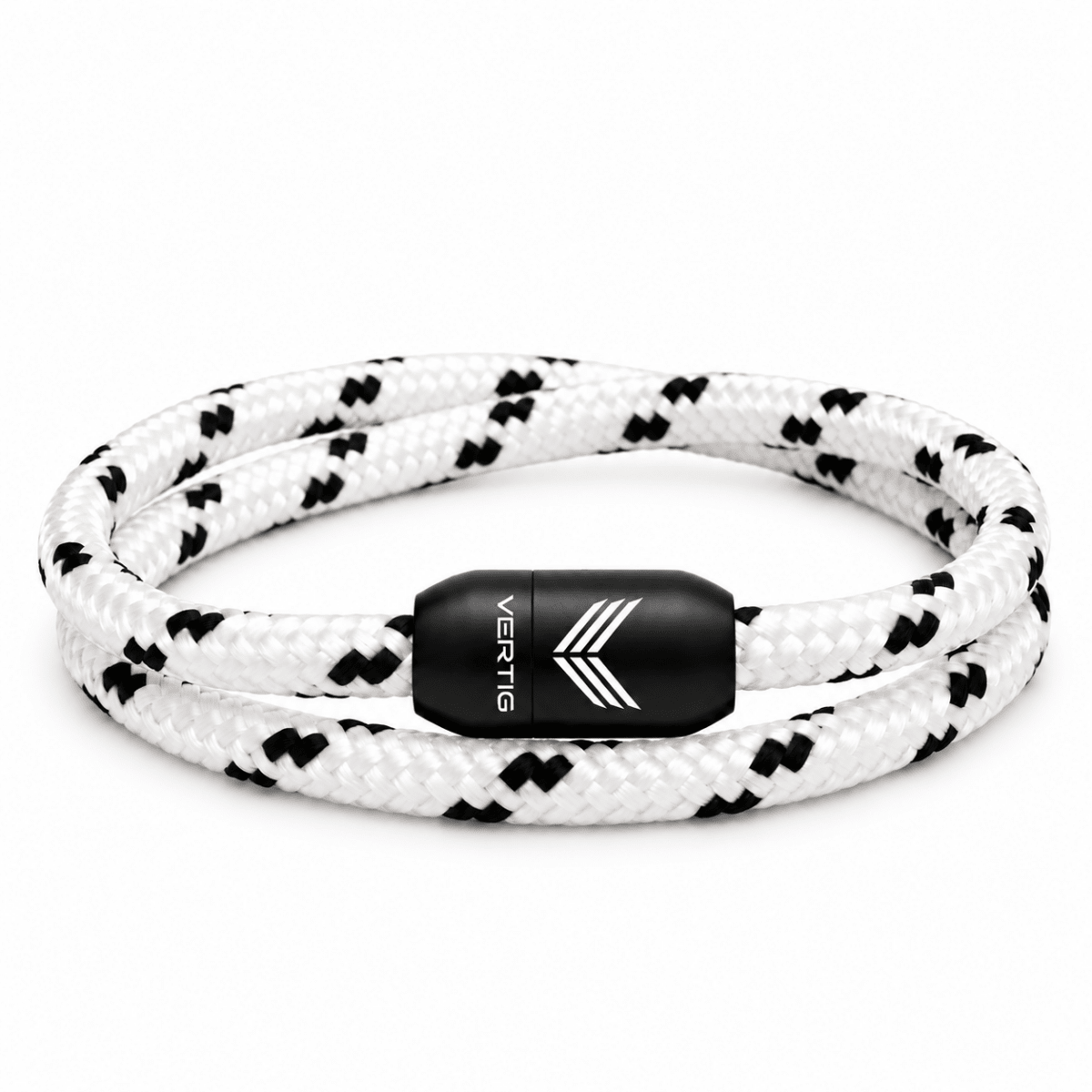 Paracord Bracelet Magnetic White Black