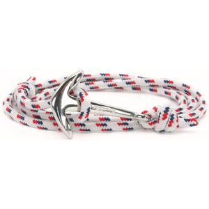 Paracord Bracelet Marine Wrap White Red