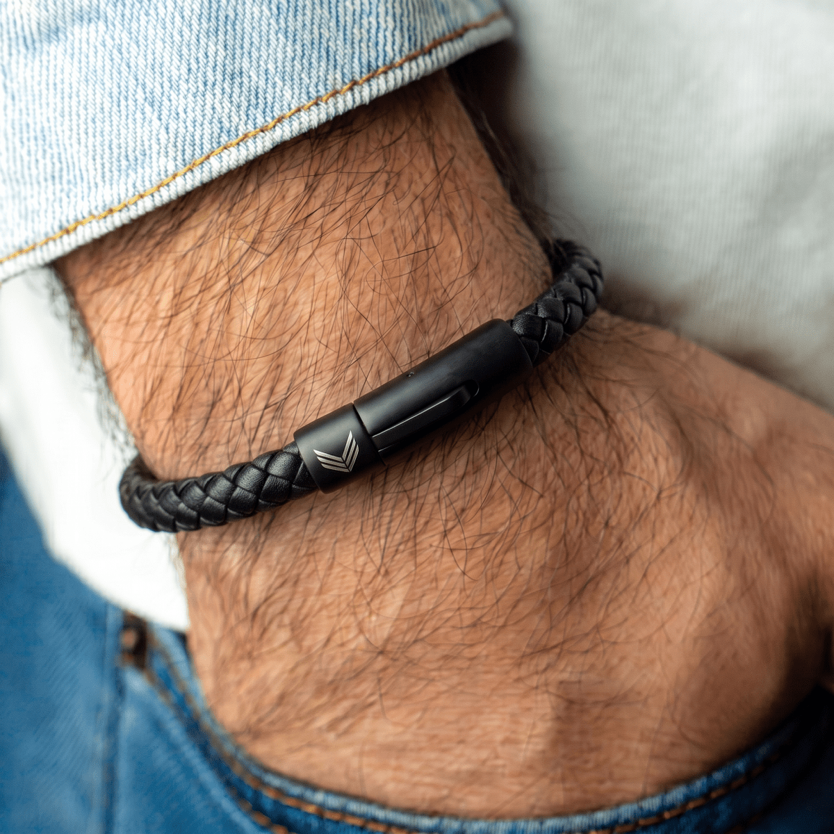 Vertig Leather Bracelet Black