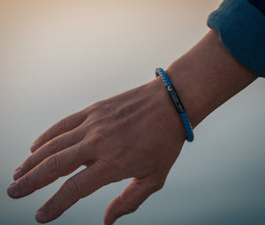 Vertig Leather Bracelet Blue