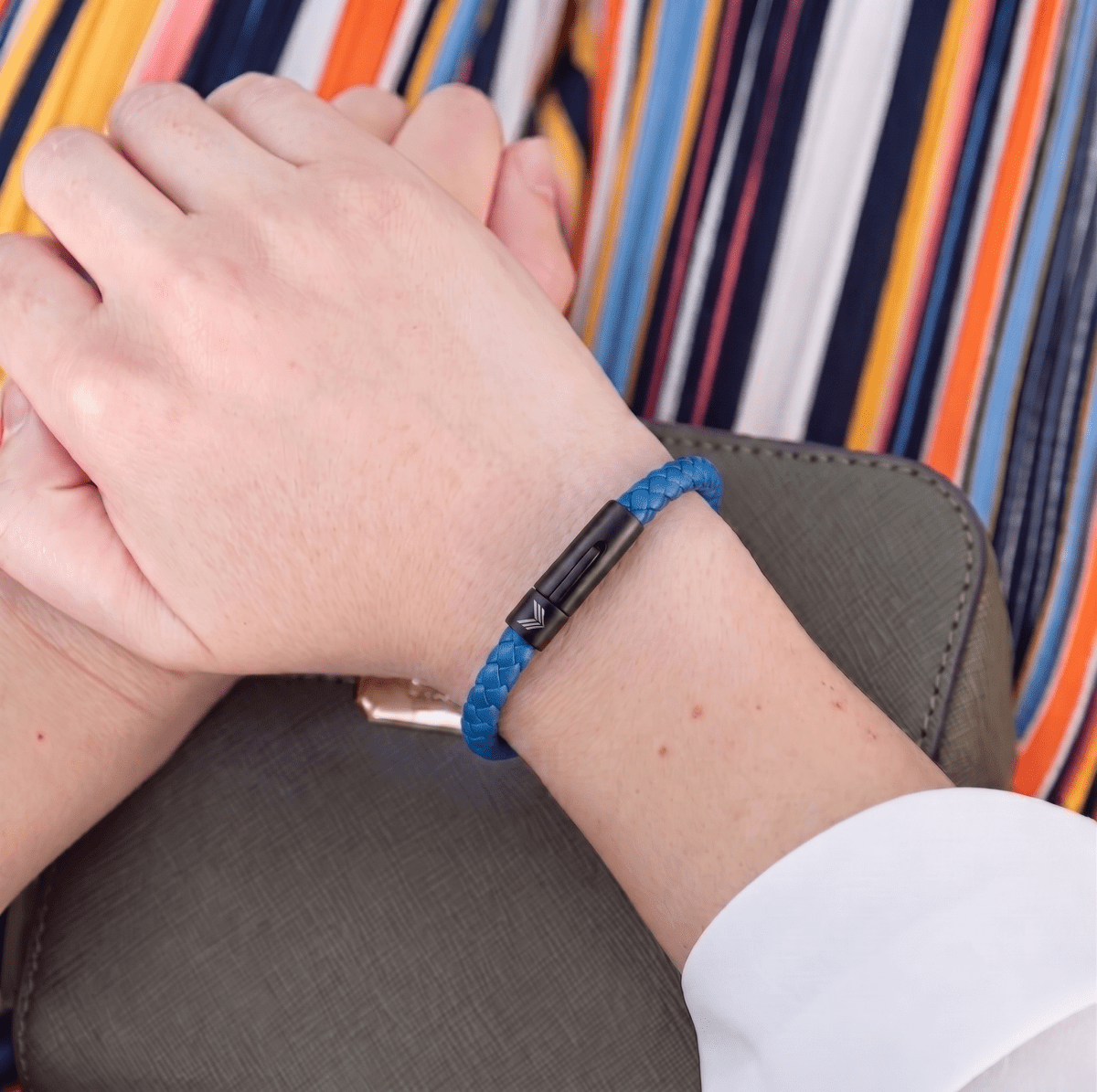 Vertig Leather Bracelet Blue