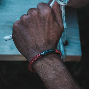 Vertig Leather Bracelet Dark Red