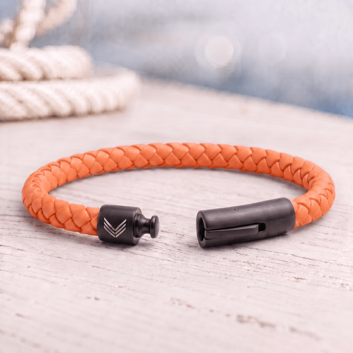 Vertig Leather Bracelet Orange