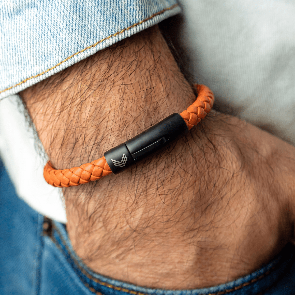 Vertig Leather Bracelet Orange