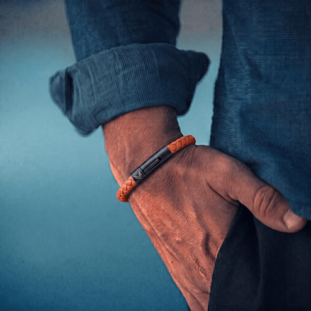 Vertig Leather Bracelet Orange