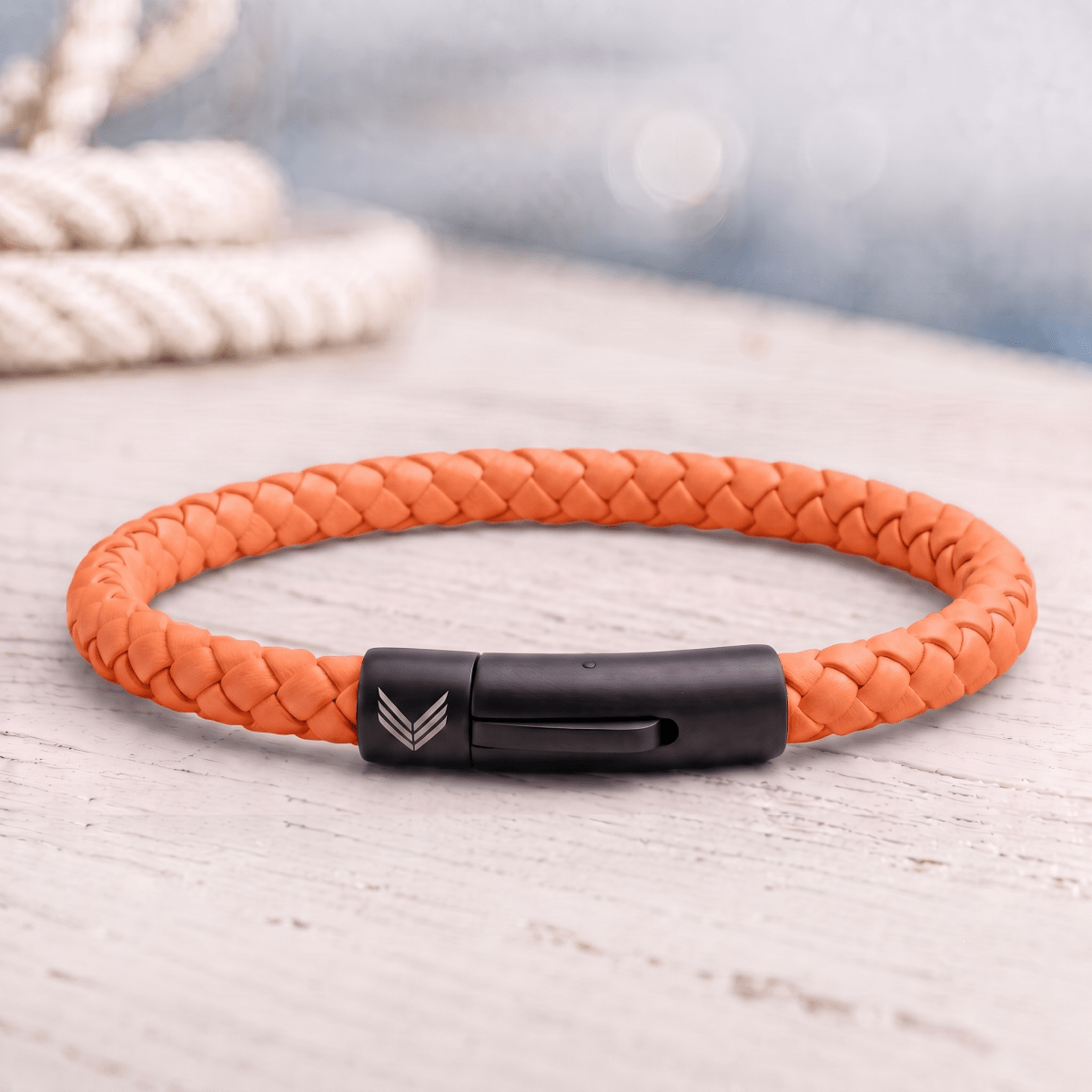 Vertig Leather Bracelet Orange
