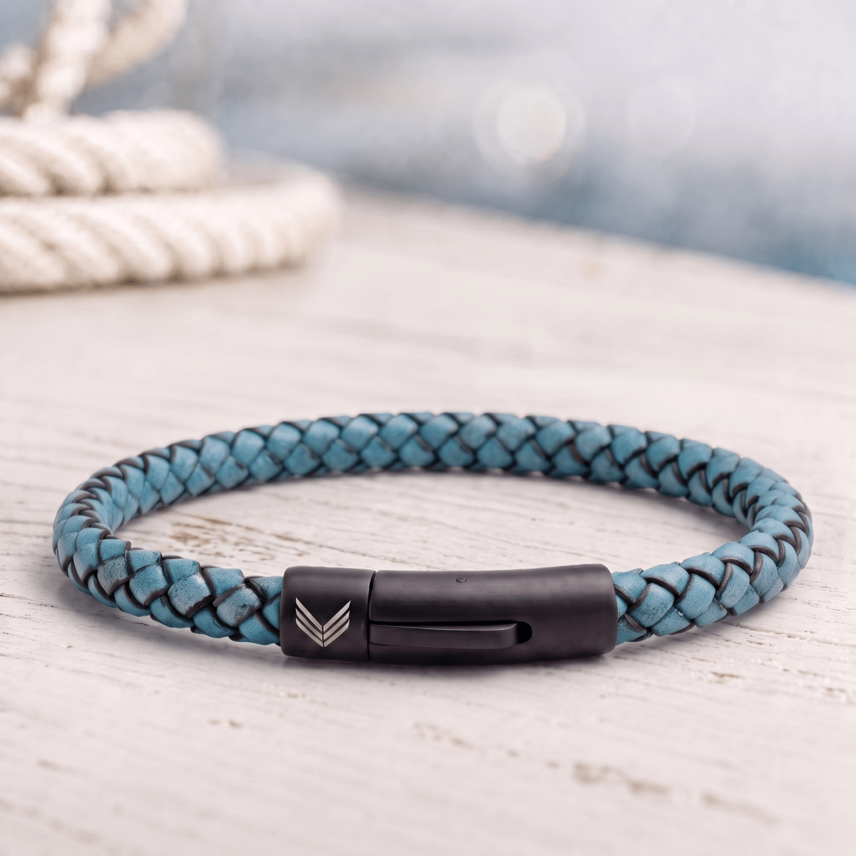 Vertig Leather Bracelet Vintage Blue