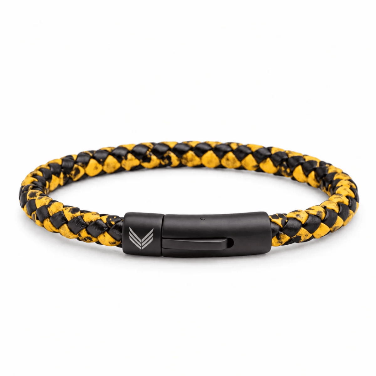 Handmade leather bracelet in vintage yellow by Vertig