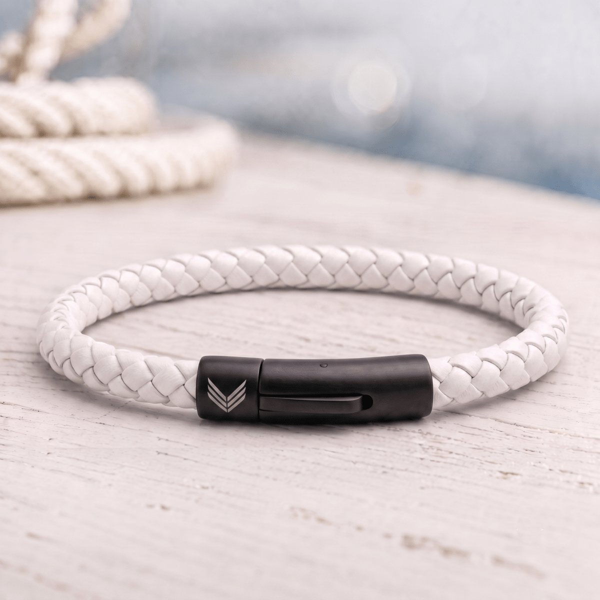 Vertig Leather Bracelet White