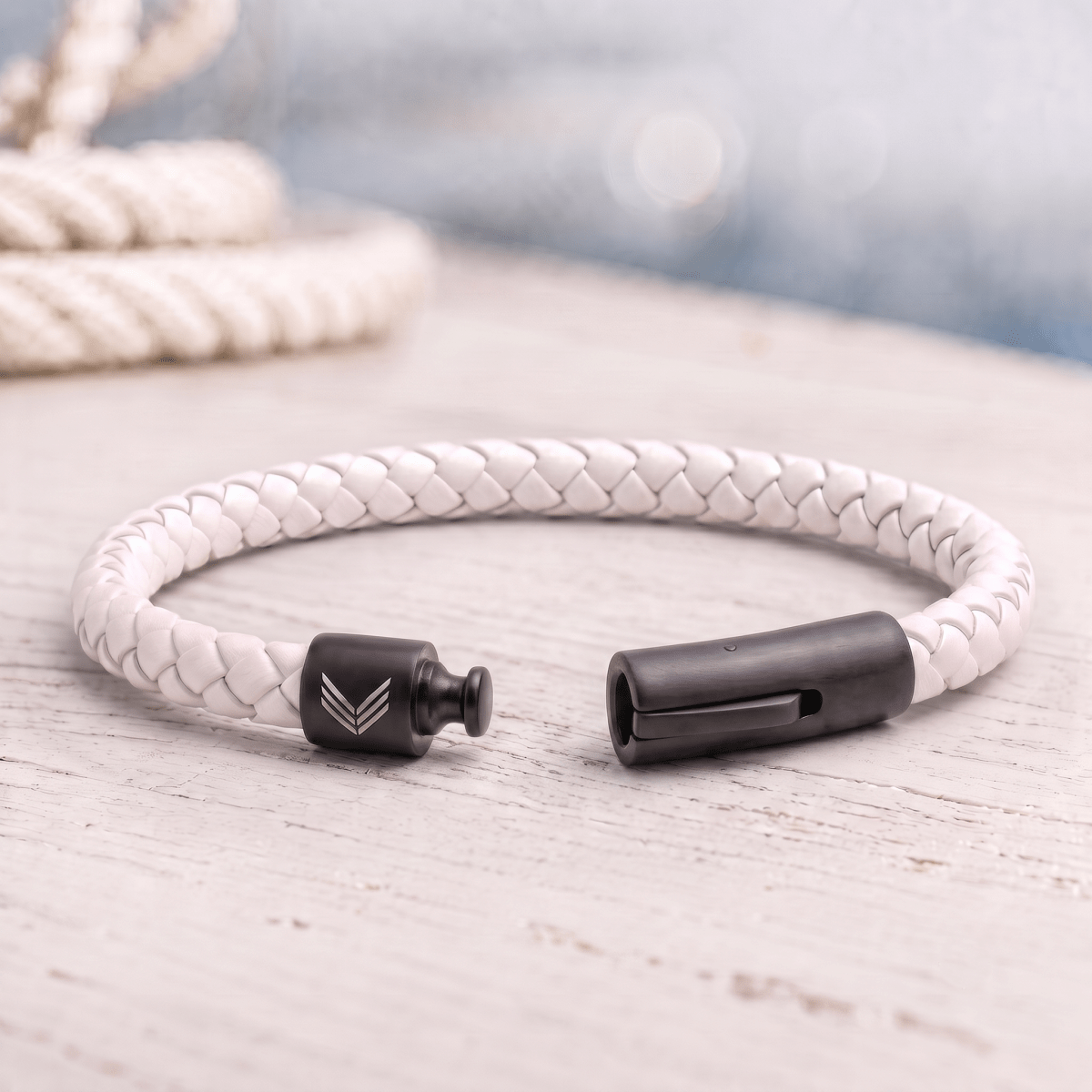 Vertig Leather Bracelet White