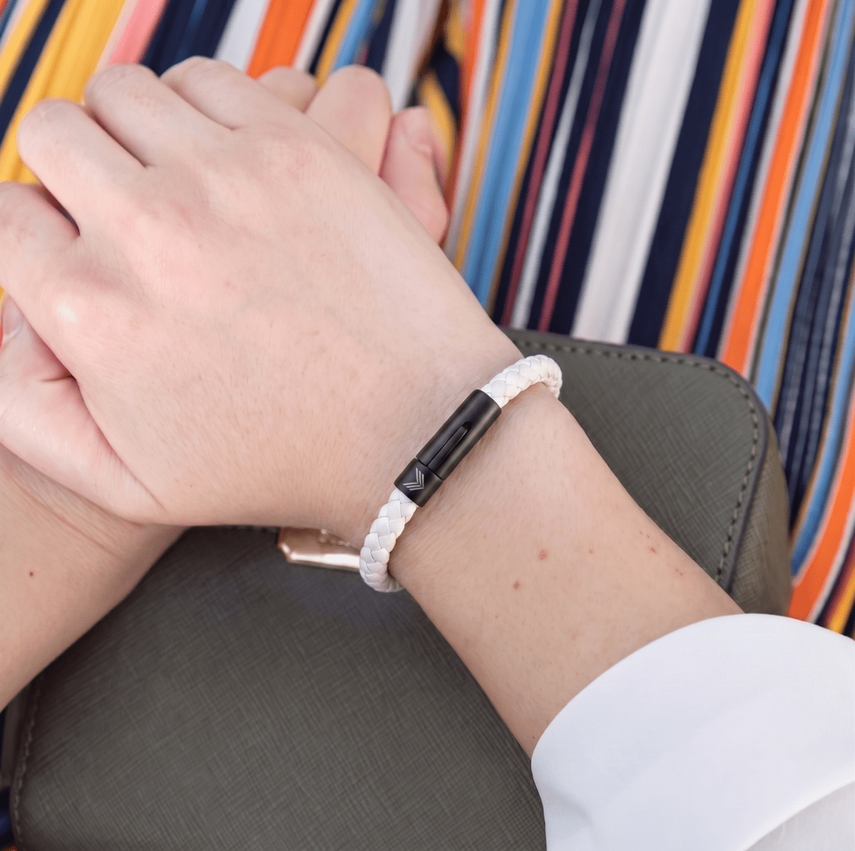 Vertig Leather Bracelet White